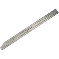 "Silver Moore and Wright Imperial Rule with engraved measurements and angled end for combination set use"