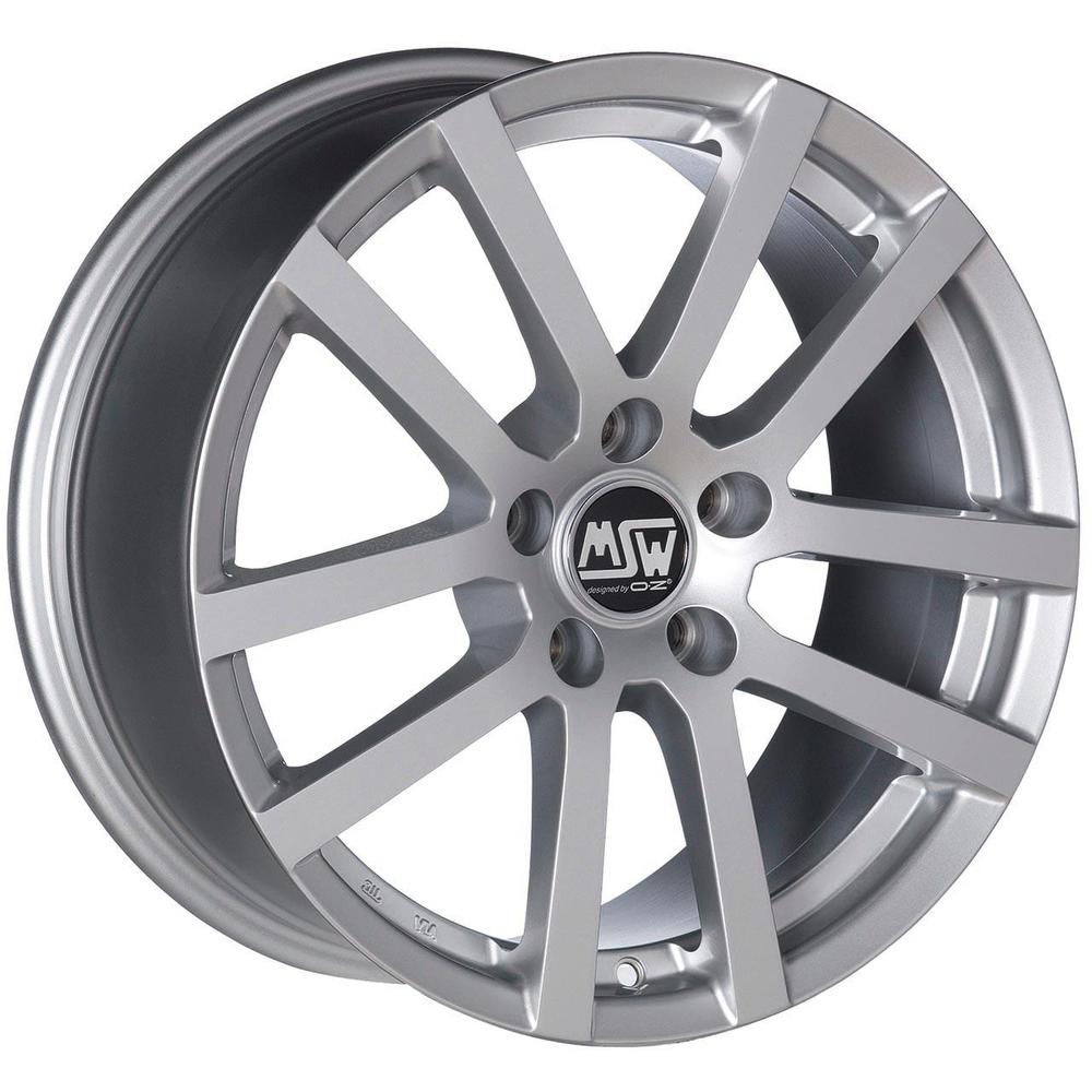 MSW 22 alloy wheel in full silver finish, 17x8 inch size, ET45 offset, 5x114.30 PCD, 73mm centre bore, featuring a sleek design with multiple spokes and a polished surface.