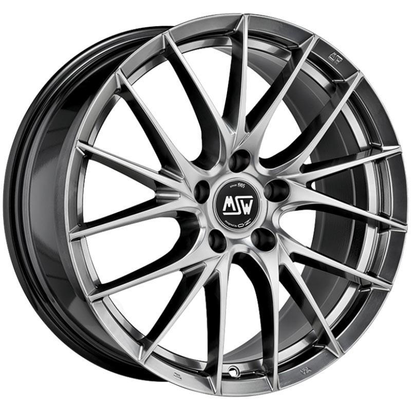MSW 29 Alloy Wheel in Hyper Dark finish, featuring a sleek grey color, 19x8 inch size, ET40 offset, and 5x112 PCD, showcasing a modern multi-spoke design.