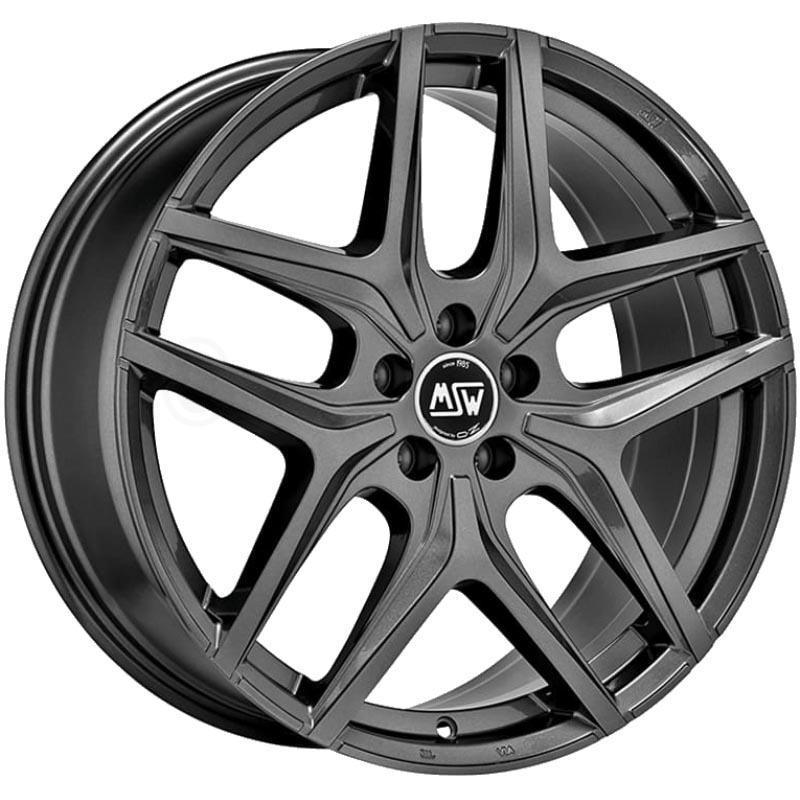 Gloss gun metal MSW 40 alloy wheel featuring a sleek 10-spoke design, measuring 20x10 inches with an ET41 offset and a 5x110 PCD, showcasing a polished finish.