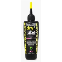 Black Muc-Off Dry Lube 120ml bottle with yellow nozzle and pink label accents.