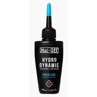 Black Muc-Off Hydrodynamic Lube 50ml bottle with blue nozzle, white text, and pink cross logo.