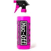 Pink Muc-Off Nano Tech Bike Cleaner 1 Litre spray bottle with black nozzle and bold black logo.