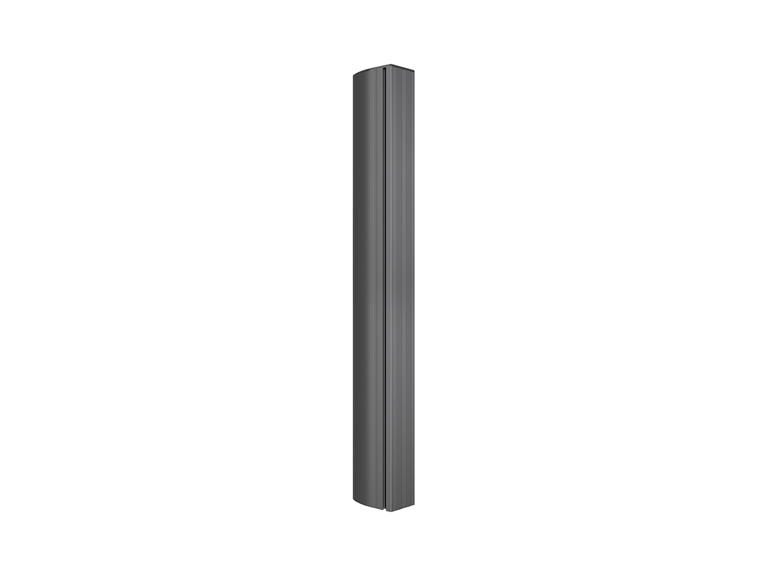 Black aluminum column, 120cm tall, with a sleek, modern design and a smooth finish, ideal for mounting displays or equipment in various settings.