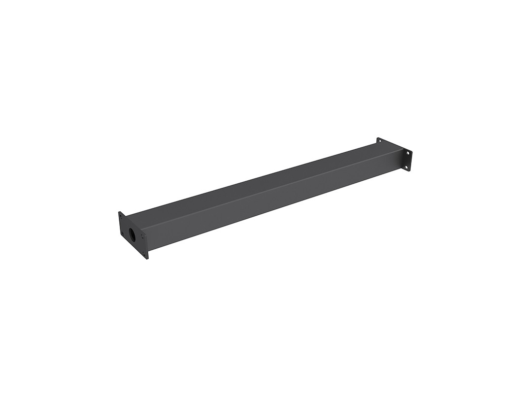 Gray metal support bar measuring 750mm, featuring a sleek design with mounting holes on both ends for easy installation, part of the Multibrackets M Pro Series.