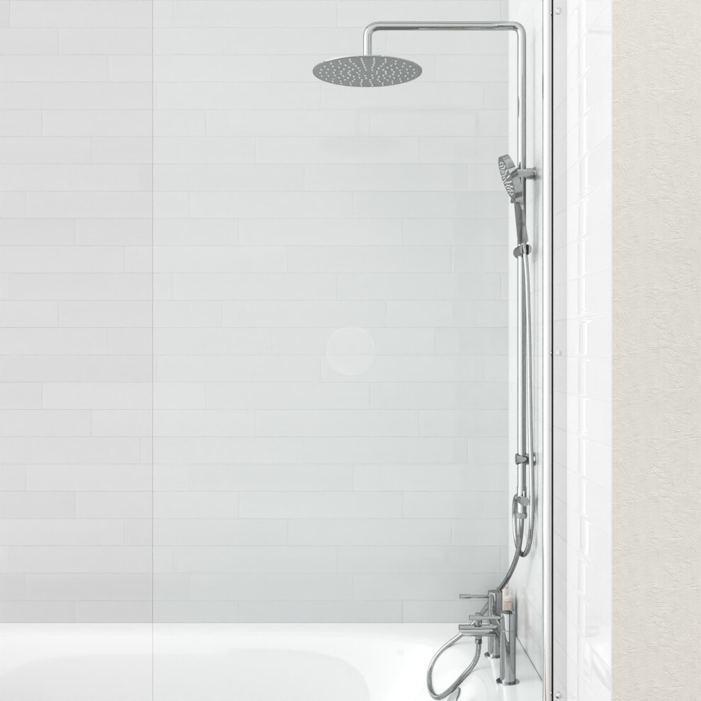 Nes Home Blossom Round Shower Mixer and Bath Filler Tap with Riser Rail Kit and Handset - image 2