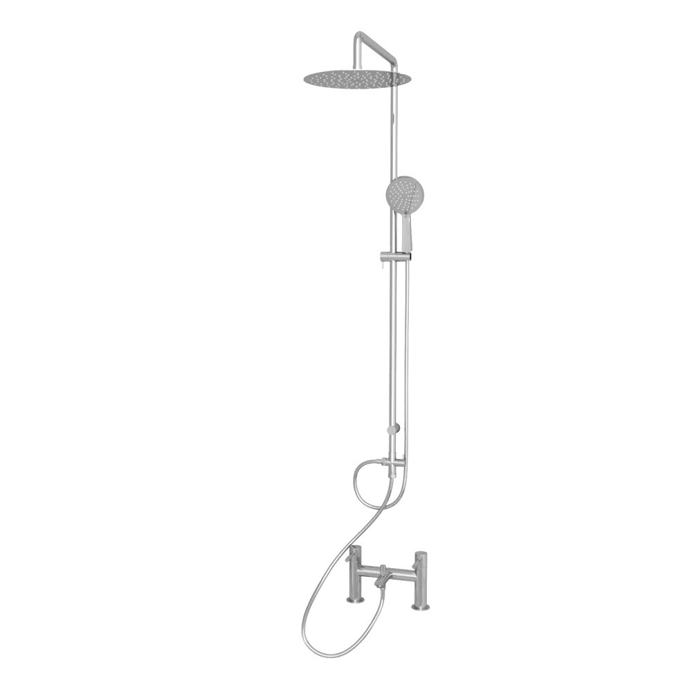 Nes Home Blossom Round Shower Mixer and Bath Filler Tap with Riser Rail Kit and Handset - image 3