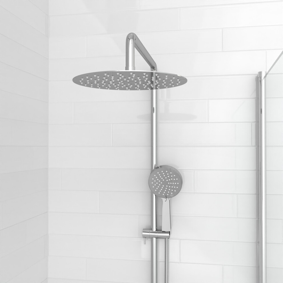 Nes Home Blossom Round Shower Mixer and Bath Filler Tap with Riser Rail Kit and Handset - image 5