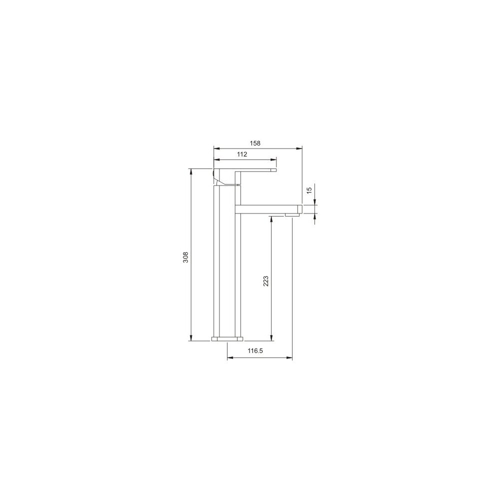 Nes Home Monobloc Counter Top Tall Sink Basin Mixer Tap with Waste - image 3