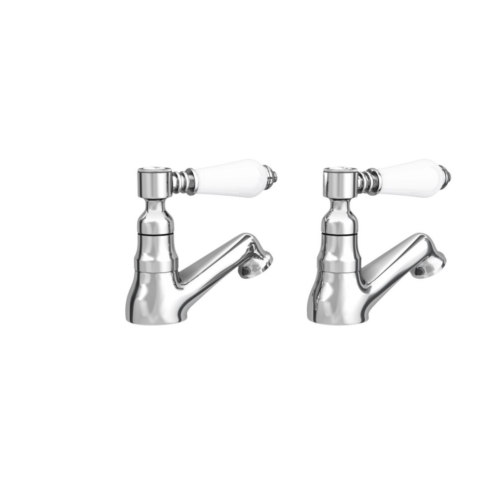 Nes Home Regalia Traditional Chrome Bathroom Twin Basin and Bath Taps - image 3