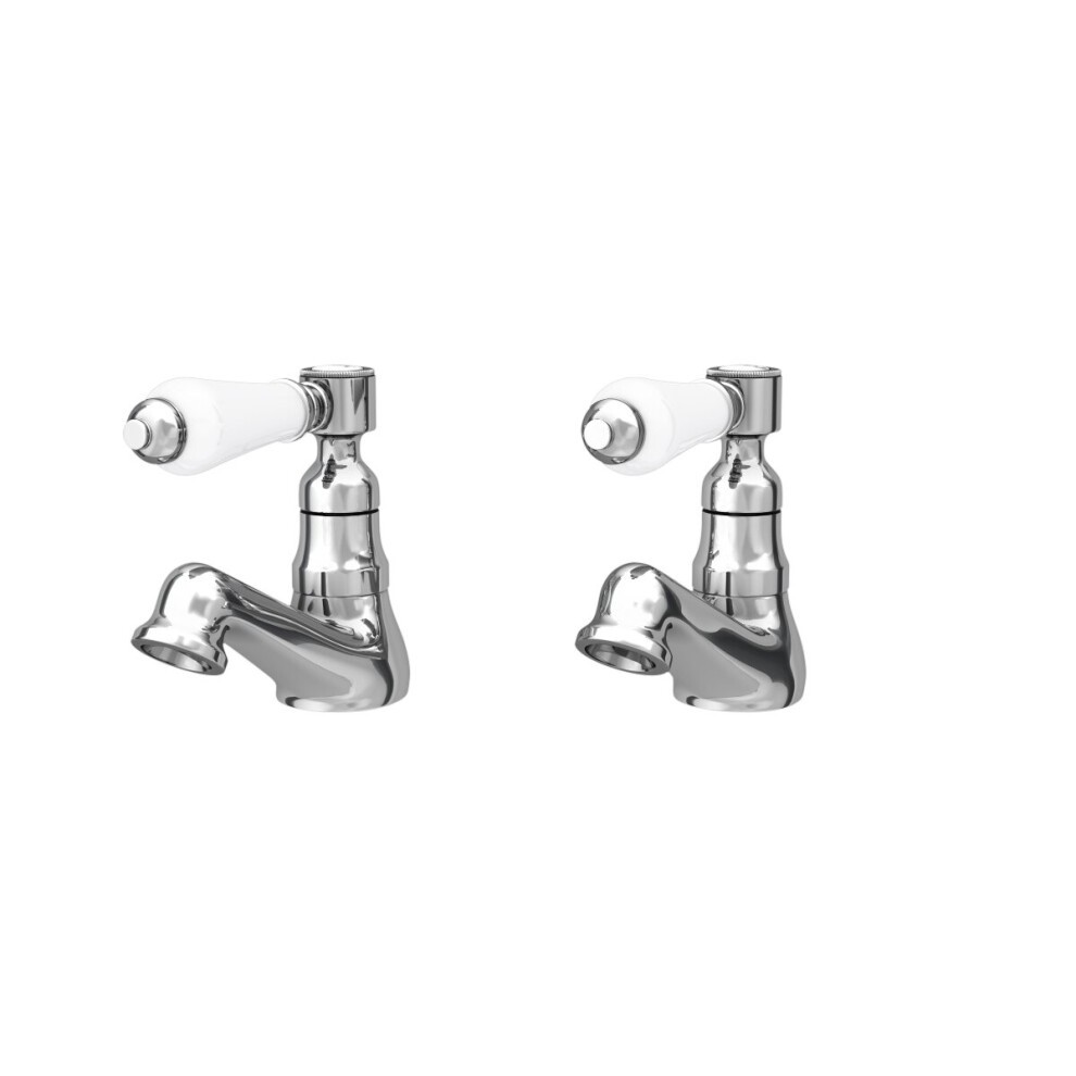 Nes Home Regalia Traditional Chrome Bathroom Twin Basin and Bath Taps - image 4