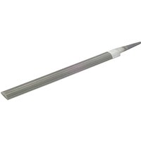 Nicholson half round cut file with a tapered end, dual surfaces, and a smooth handle grip.