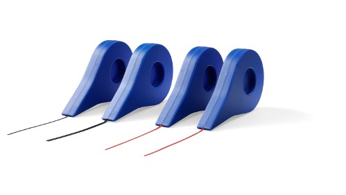 Red self-adhesive gridding tape, 3mm wide and 10m long, featuring a smooth plastic dispenser with a central hole for easy handling, ideal for crafting and organizing.