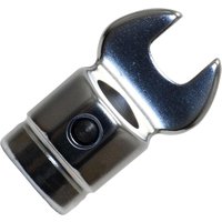 Norbar open end spanner for 16mm spigot torque handle, metallic finish with a rounded base and open crescent head.