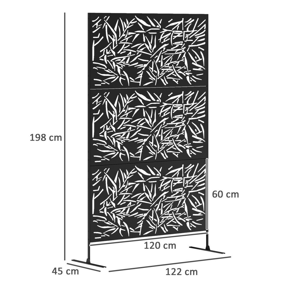 Outsunny Bamboo Black Outdoor Divider Privacy Panel with Stand - image 2