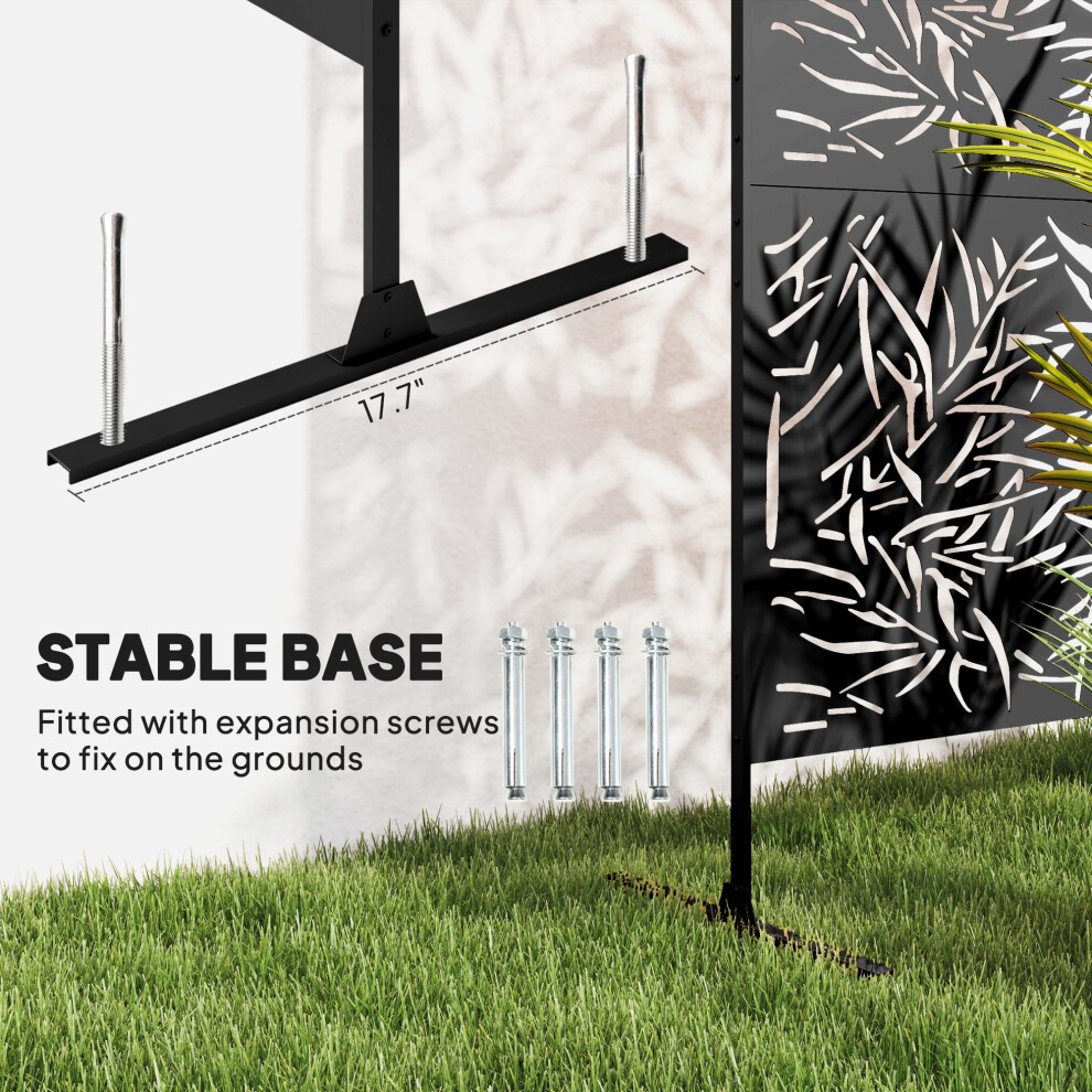 Outsunny Bamboo Black Outdoor Divider Privacy Panel with Stand - image 4