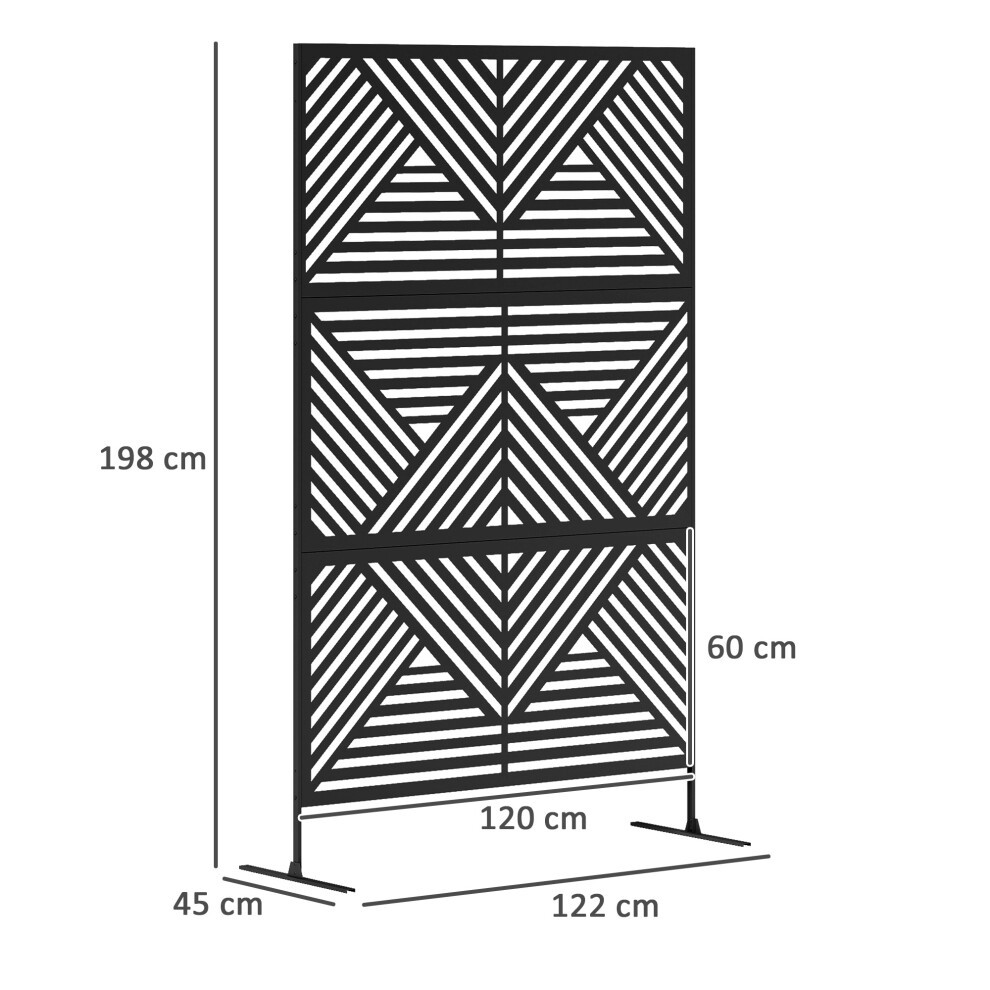 Outsunny Rhombus Black Outdoor Divider Privacy Panel with Stand - image 2