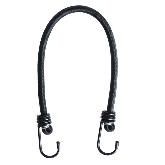 Large black bungee cord (900mm/36") with durable elastic material, featuring metal hooks at both ends and coiled grips for secure fastening.