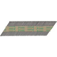 Paslode Im360Ci nails with ring shank, bright finish, in a strip with cardboard backing, includes fuel cells.