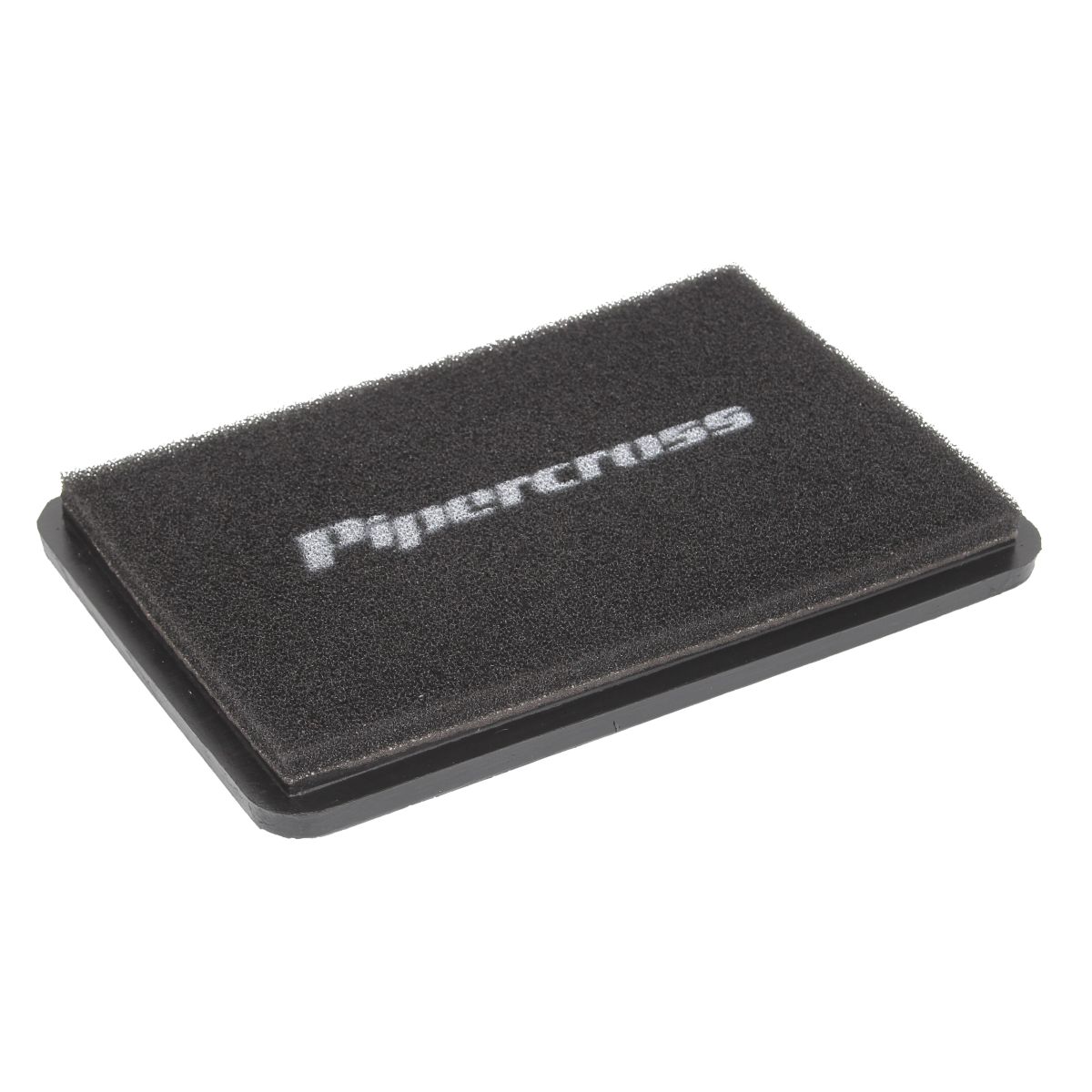 Black rectangular air filter panel measuring 244x169mm, featuring a textured surface and the "Pipercross" logo in white, framed by a durable black border.