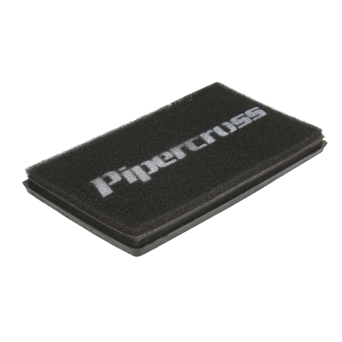 Black rectangular performance air filter element with a textured foam surface, featuring the white "Pipercross" logo prominently displayed.