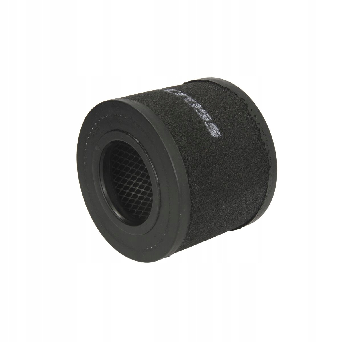 Round black foam air filter element with a textured surface, featuring a mesh interior and marked with "Pipercross" in white lettering, measuring 123.5x156mm.