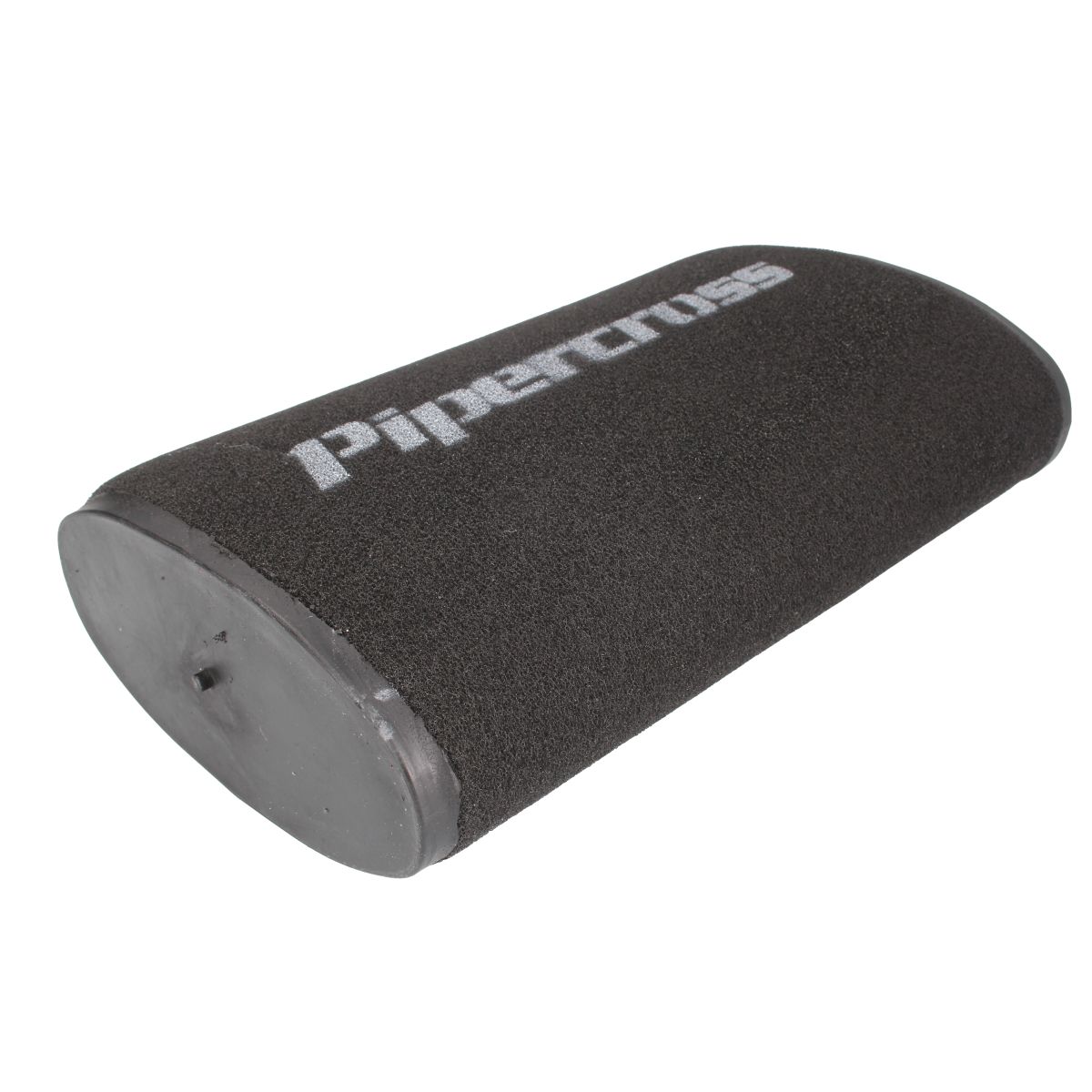 Round black foam air filter element measuring 84x194mm, featuring a smooth rounded edge and "Pipercross" logo in white on the top surface.