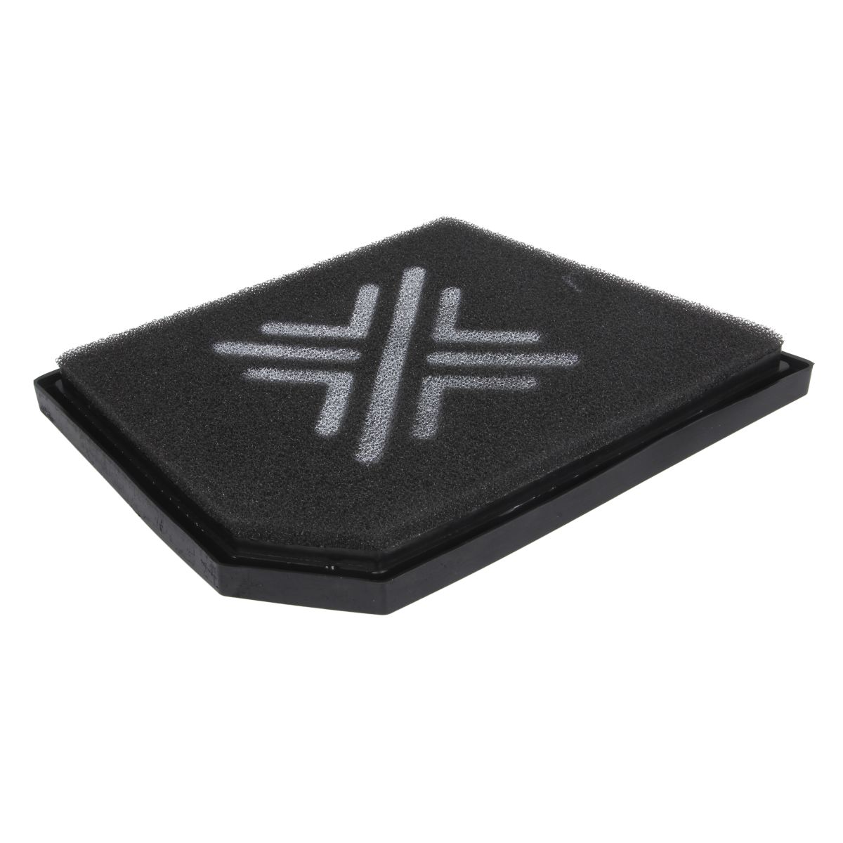 Black foam air filter element with a unique panel shape, measuring 286x220mm, featuring a white Pipercross logo on the surface.