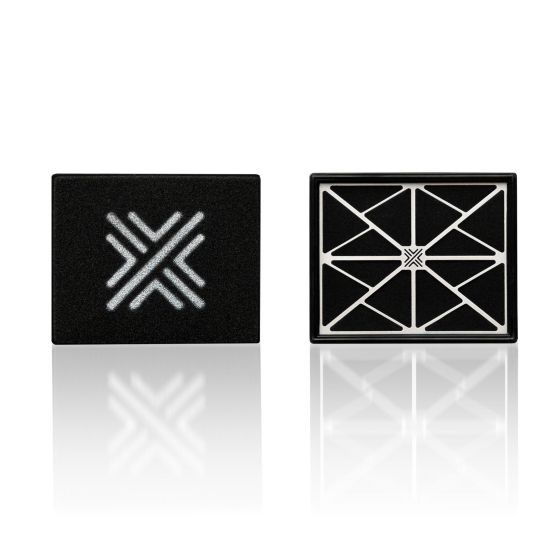 Black rectangular air filter panel measuring 294x211mm, featuring a textured surface with a geometric design and a prominent Pipercross logo in the center.