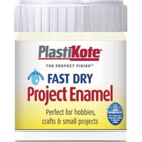 PlastiKote crème enamel paint bottle, 59ml, with white cap, labeled for fast-drying projects and hobbies.