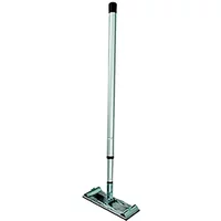 Pole Sander S+J by Spear and Jackson, silver telescopic handle, rectangular sanding head with black grip.