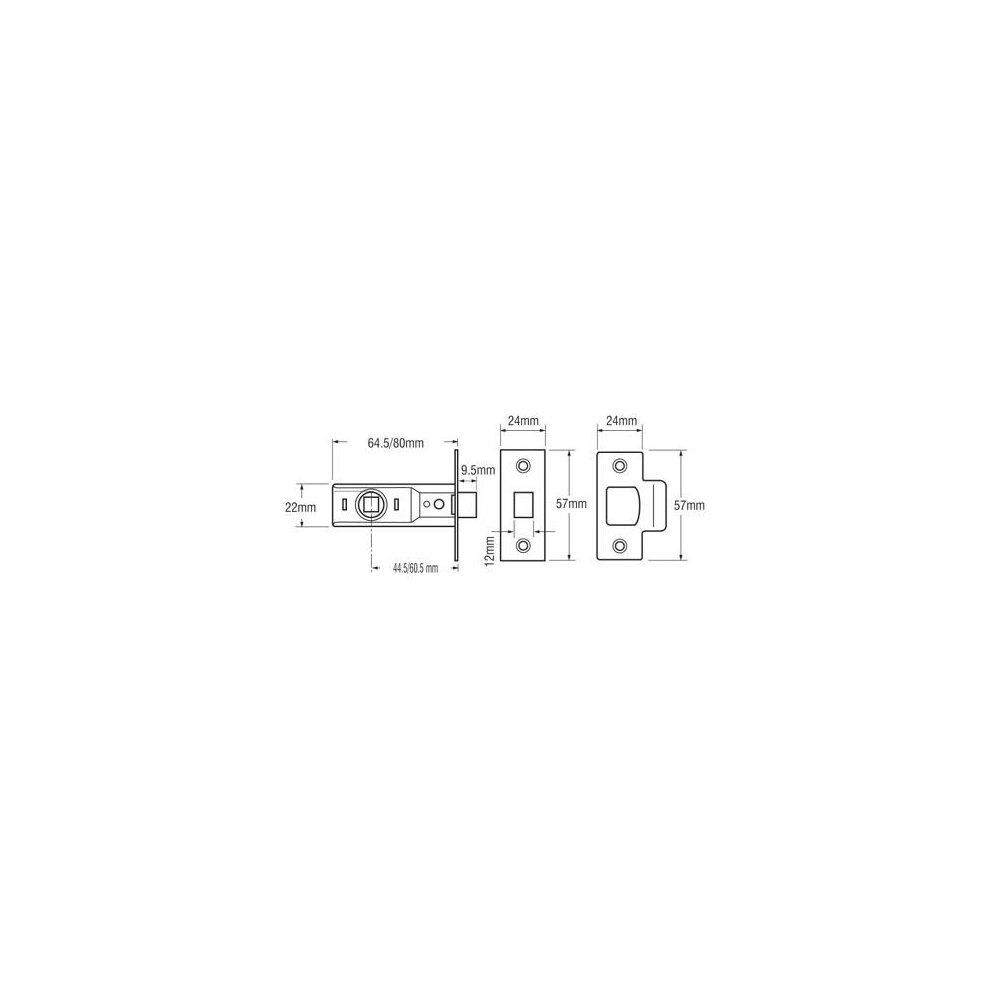 Polished Chrome Tubular Latch 64mm - image 4