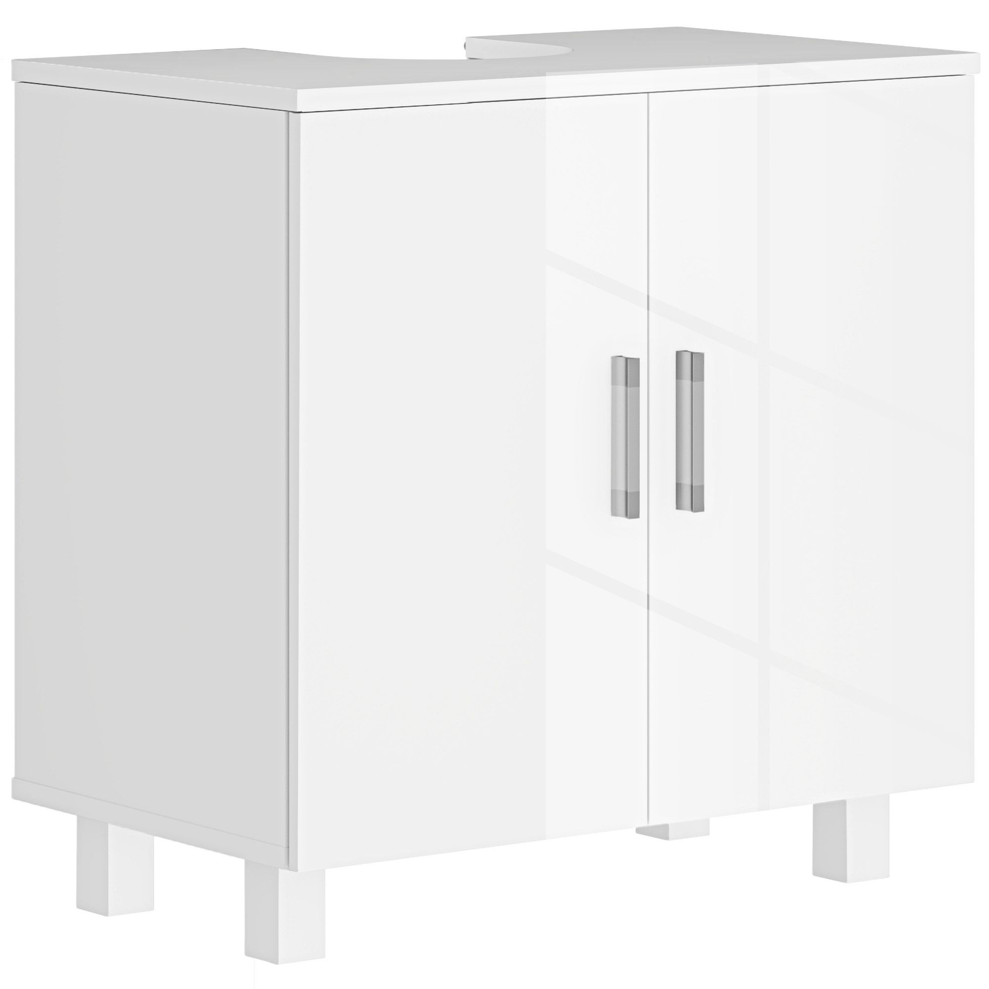 Portland 2 Door White High Gloss Freestanding Bathroom Under-Sink Cabinet - image 3