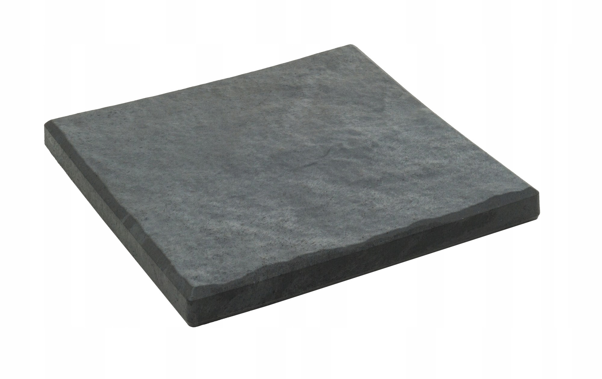 Gray rectangular stepping stone with a textured surface and slightly uneven edges, designed for garden pathways.