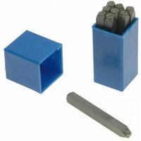 Blue plastic box with Priory PRI1804 180-4.0Mm steel number punches, one punch displayed separately.