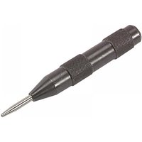 Black Priory automatic center punch with textured grip and pointed metal tip.