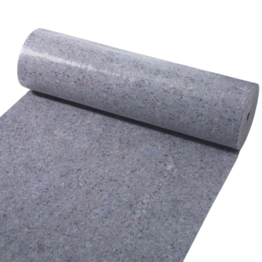 Gray fleece roll measuring 1m x 50m, featuring a textured surface, designed for standard protection applications.