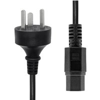 Black ProXtend Denmark power cord with three-prong plug and C15 connector, ribbed grip design.