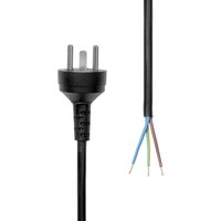 Black ProXtend Denmark power cord with three-prong plug and exposed colored wires at the other end.