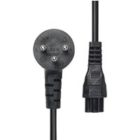 Black ProXtend power cord with round Israeli plug and C5 connector, 2 meters long.