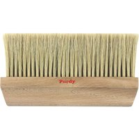 Purdy Wooden Handle Paper Hanging Brush with dense bristles and natural wood finish, red Purdy logo on handle.