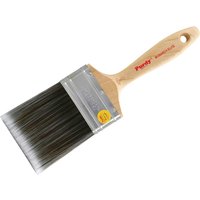 Purdy XL Elite Monarch paint brush with wooden handle, silver ferrule, and black synthetic bristles.