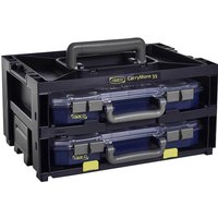 Black Raaco Carrymore 55X2 storage system with two clear-lid drawers and a sturdy top handle.