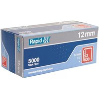 Blue and gray box of Rapid 53/12B 12mm galvanized staples, contains 5000 staples.