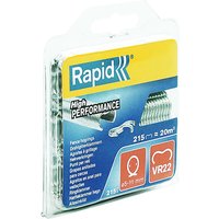 Clear plastic pack of Rapid VR22 galvanized fence hog rings, 215 count, with blue and yellow label.