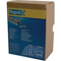 Brown box of Rapid Vr16 Fence Hog Rings, blue label with product details and performance graphics.