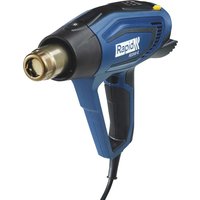 Blue and black Rapid R2200-E hot air heat gun with ergonomic handle and brass nozzle.