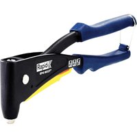 Black and blue Rapid RP40 Multi Hand Riveter with ergonomic grips and yellow accents.
