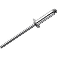 Silver Rapid Standard Aluminium Rivet with cylindrical body and flat head.