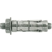 Rawlplug M12/15P Rawlbolt Projecting, silver metal anchor bolt with hex nut and washer, Qty 5.